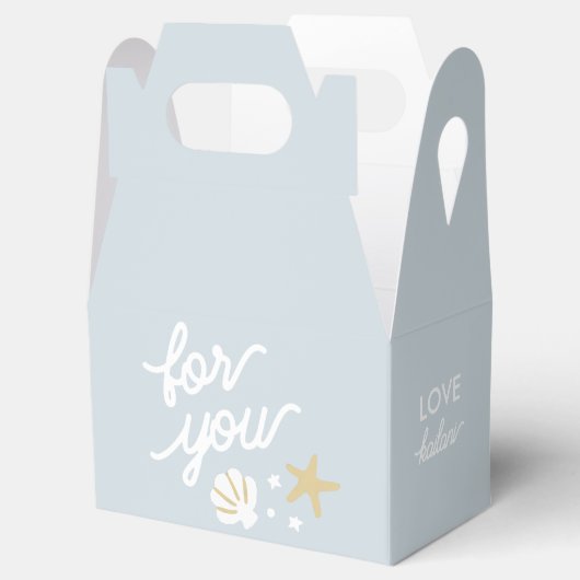 Paarse zeemeermin partij zeeschelpen gepersonalise bedankdoosjes (Geopend)