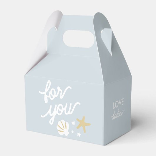 Paarse zeemeermin partij zeeschelpen gepersonalise bedankdoosjes (Voorkant Zijde)