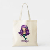 Paarse zeemeermin personaliseren Tote Bag (Achterkant)