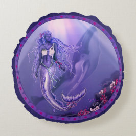 Paarse zeemeermin rond kussen