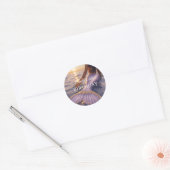 paarse zeemeermin ronde stickers || aanpasbaar (Envelop)