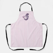 Paarse zeemeermin roze streep schort (Voorkant)