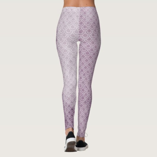 Paarse Zeemeermin Scaly Legs Leggings (Achterkant)