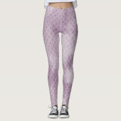 Paarse Zeemeermin Scaly Legs Leggings (Voorkant)