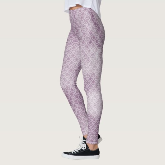 Paarse Zeemeermin Scaly Legs Leggings (Links)