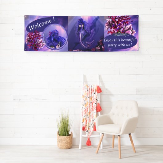 Paarse zeemeermin spandoek (Insitu)