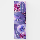 Paarse zeemeermin spandoek (Verticaal)