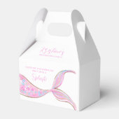 Paarse zeemeermin staart thema verjaardagsgunst bo bedankdoosjes (Achterkant)