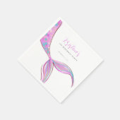 Paarse zeemeermin staart verjaardagspapier servet (Hoek)