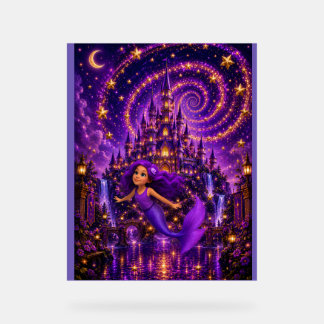 Paarse Zeemeermin Ster Spiraal Fantasie Kasteel Ku Acryl Bord
