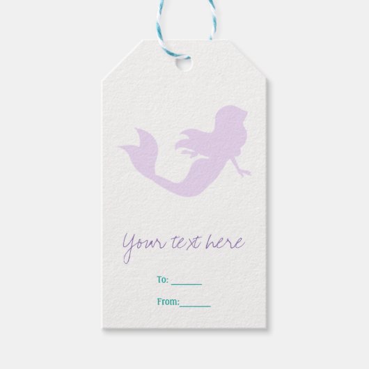 Paarse Zeemeermin Strand Bling Verjaardagsfeest Fa Cadeaulabel (Voorkant)