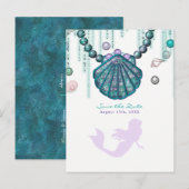 Paarse Zeemeermin Strand Glitters Bewaar de Datum Aankondigingskaart (Voorkant / Achterkant)