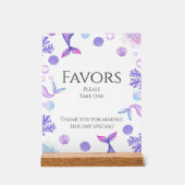 Paarse zeemeermin thema verjaardagsfeestje gunsten acryl bord (Voorkant)