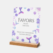 Paarse zeemeermin thema verjaardagsfeestje gunsten acryl bord (Hoek)