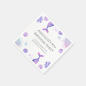 Paarse zeemeermin thema verjaardagsfeestje servet (Hoek)