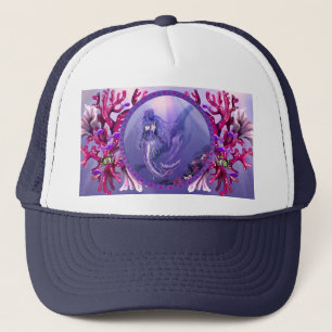Paarse Zeemeermin Trucker Hat Pet