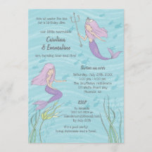 Paarse Zeemeermin Tweeling of Zussen Verjaardag