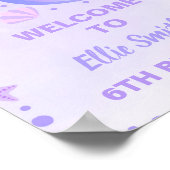 Paarse zeemeermin verjaardagsfeest welkomstbord poster (Hoek)