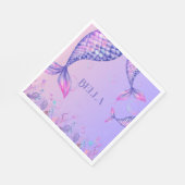 Paarse Zeemeermin Verjaardagsfeestje Papieren serv Servet (Hoek)