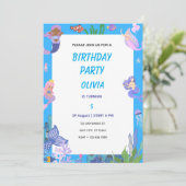 Paarse Zeemeermin Verjaardagskaart Kaart (Staand voorkant)