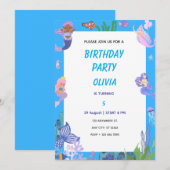 Paarse Zeemeermin Verjaardagskaart Kaart (Voorkant / Achterkant)