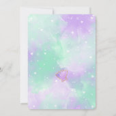 Paarse Zeemeermin Verjaardagsuitnodiging Kaart (Achterkant)