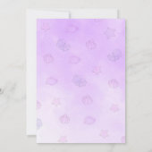 Paarse zeemeermin verjaardagsuitnodiging met foto kaart (Achterkant)