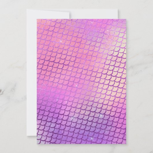 Paarse zeemeermin volwassene of kind elke leeftijd kaart (Achterkant)