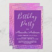 Paarse zeemeermin volwassene of kind elke leeftijd kaart (Voorkant / Achterkant)