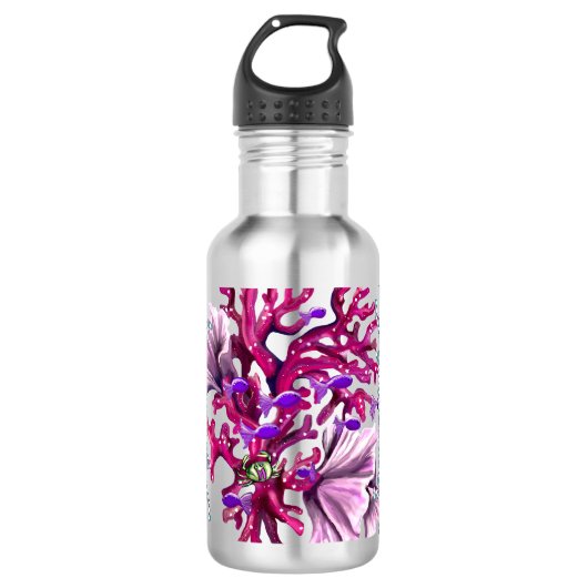 Paarse zeemeermin waterfles (Voorkant)