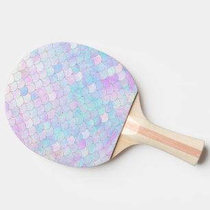 Paarse zeemeermin zilver glitter iriserend tafeltennisbatje