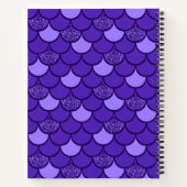 Paarse zeemeermindel met glittereffect notitieboek (Achterkant)