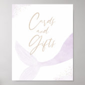 Paarse Zeemeerminnaar-verjaardagskaarten en -cadea Poster (Voorkant)