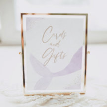 Paarse Zeemeerminnaar-verjaardagskaarten en -cadea