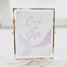 Paarse Zeemeerminnaar-verjaardagskaarten en -cadea Poster