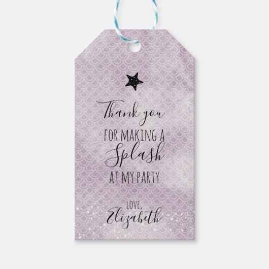 Paarse Zeemeerminnelijke Labels Cadeaulabel (Voorkant)