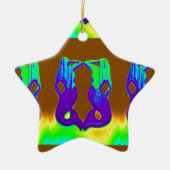 paarse zeemeerminnen keramisch ornament (Voorkant)