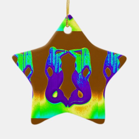 paarse zeemeerminnen keramisch ornament (Voorkant)