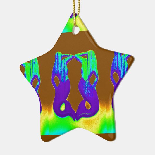 paarse zeemeerminnen keramisch ornament (Links)