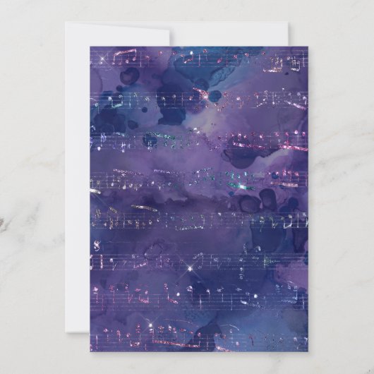 Paarse Zeemeerminnen Silver Glitter Dank u Bedankkaart (Achterkant)