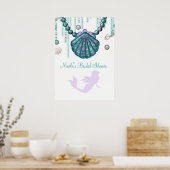 Paarse Zeemeerminnend Beach Banner Poster (Keuken)