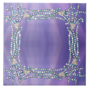 Paarse zeemeerminnende keramische tegel tegeltje