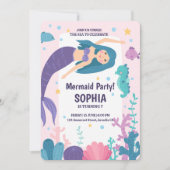 Paarse zeemeerminnende klaver onder Zee Kaart (Voorkant)