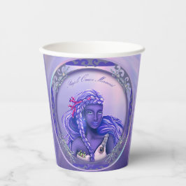 Paarse zeemeerminnende papierbekertjes papieren bekers