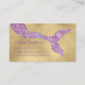 Paarse Zeemeerminnende Visitekaartjes Goud en zaag (Achterkant)