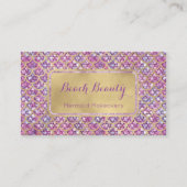 Paarse Zeemeerminnende Visitekaartjes Goud en zaag (Voorkant)