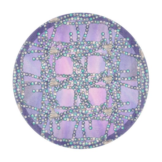 Paarse zeemeerminrichting snijplank (Voorkant)