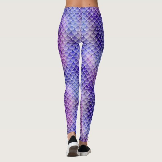 Paarse zeemeerminschaal Leggings (Achterkant)