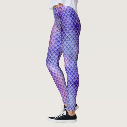 Paarse zeemeerminschaal Leggings (Links)