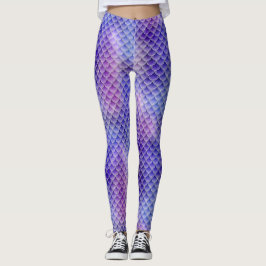 Paarse zeemeerminschaal Leggings